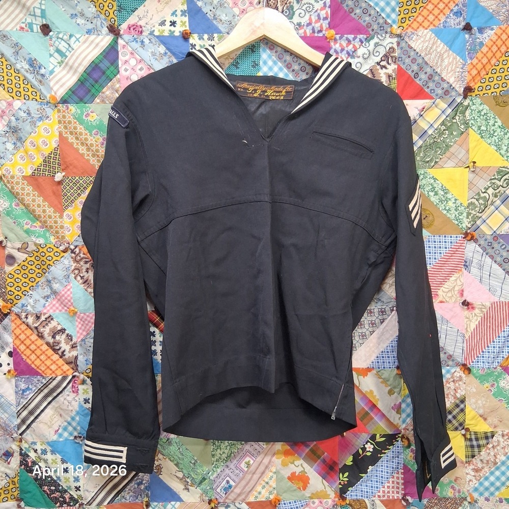 VTG US Navy Custom Tailored Liberty Jumper Dragon Cuffs Hong Kong Niagara‎ Falls